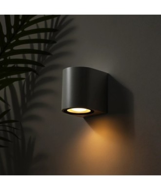 kelvo® MURANO KLV-101-0013 Φωτιστικό Τοίχου - Απλίκα για Λάμπα MR16 με Ντουί GU10 AC 220-240V Αδιάβροχο IP65 - Γκρι Ανθρακί Ματ - Μ8 x Π8 x Υ7cm